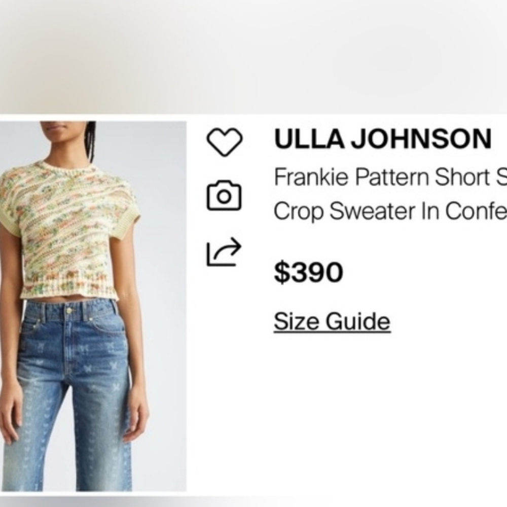 Ulla Johnson Frankie Confetti Knit Cotton Silk Feminine Boho SweaterTop - Picture 4 of 8